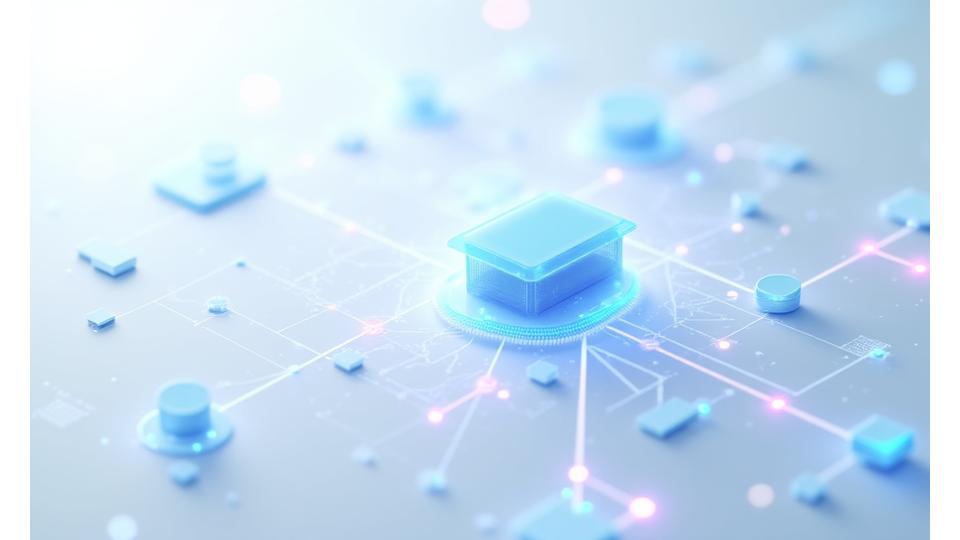 データセキュリティ対策。安全なネットワークを表す抽象的なデジタルイラスト